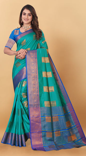 Lichi Copper Three Rama Banarasi Saree