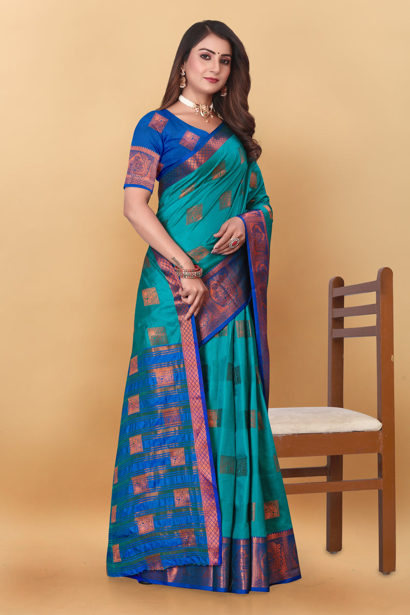 Lichi Copper Five Rama Banarasi Saree