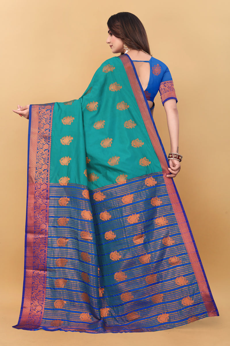 Lichi Copper Six Rama Banarasi Saree