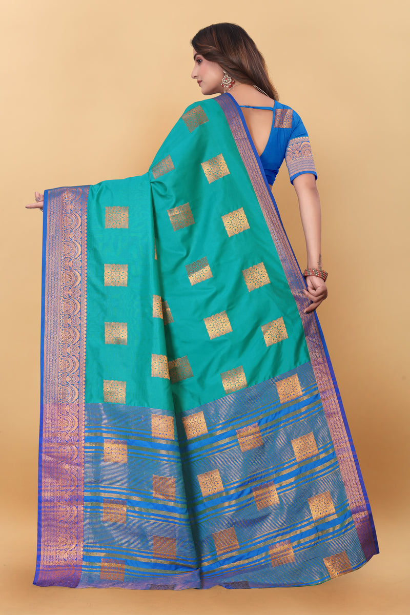 Lichi Copper Three Rama Banarasi Saree
