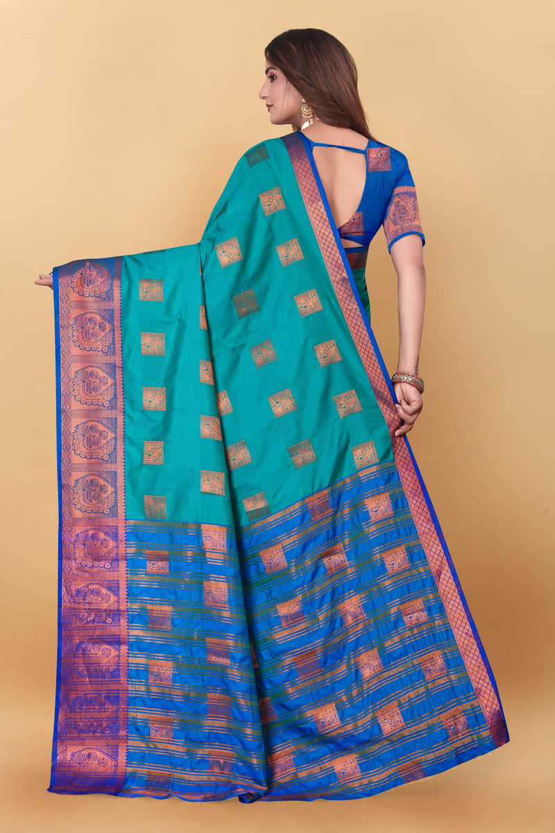 Lichi Copper Five Rama Banarasi Saree