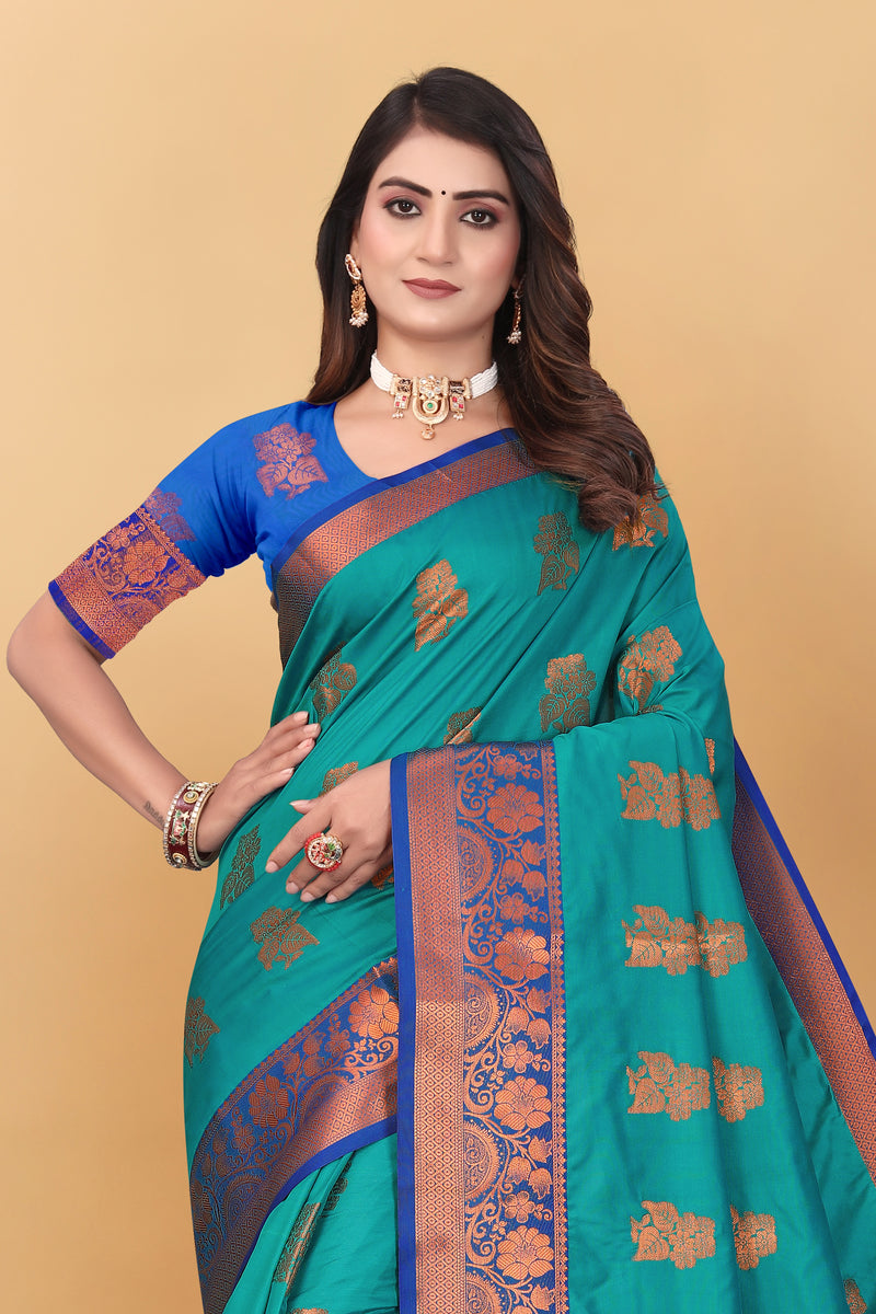 Lichi Copper Seven Rama Banarasi Saree