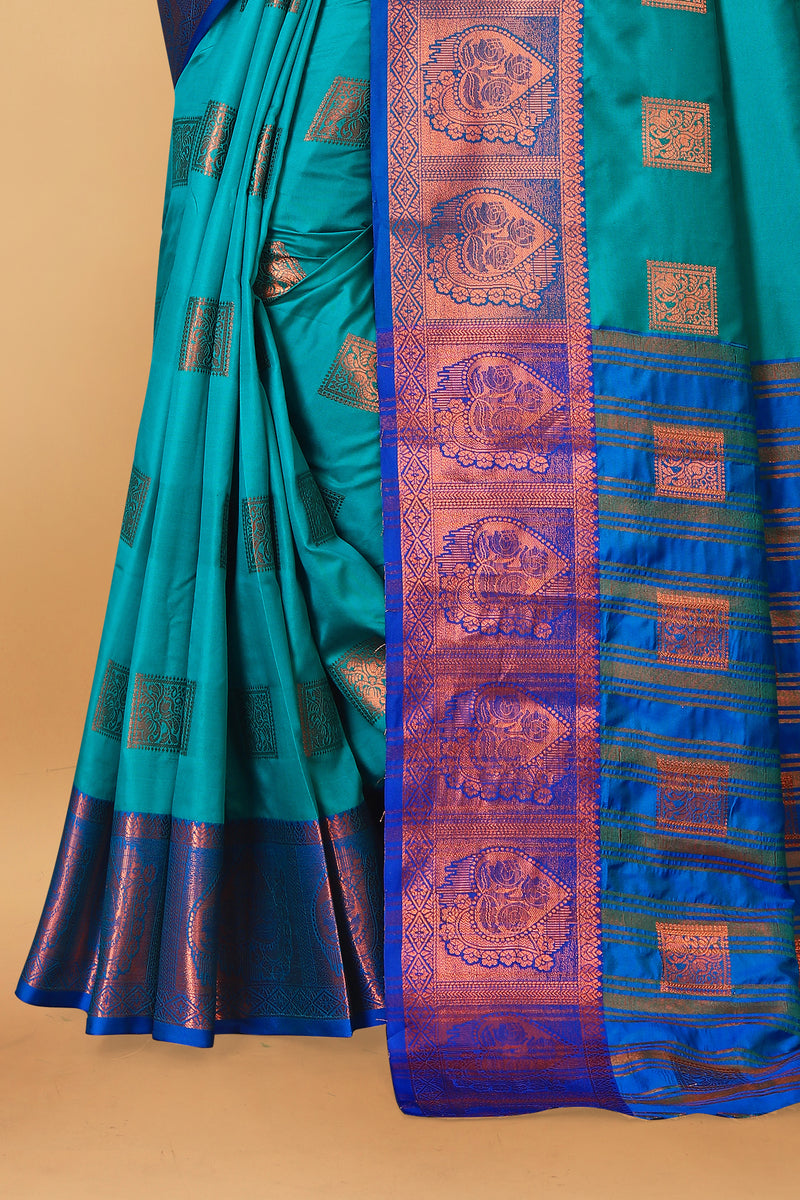 Lichi Copper Five Rama Banarasi Saree
