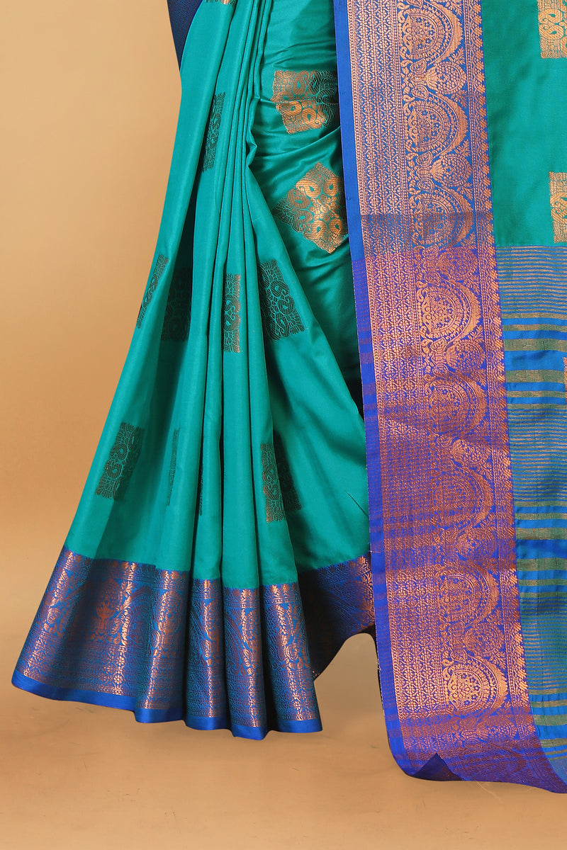 Lichi Copper Three Rama Banarasi Saree