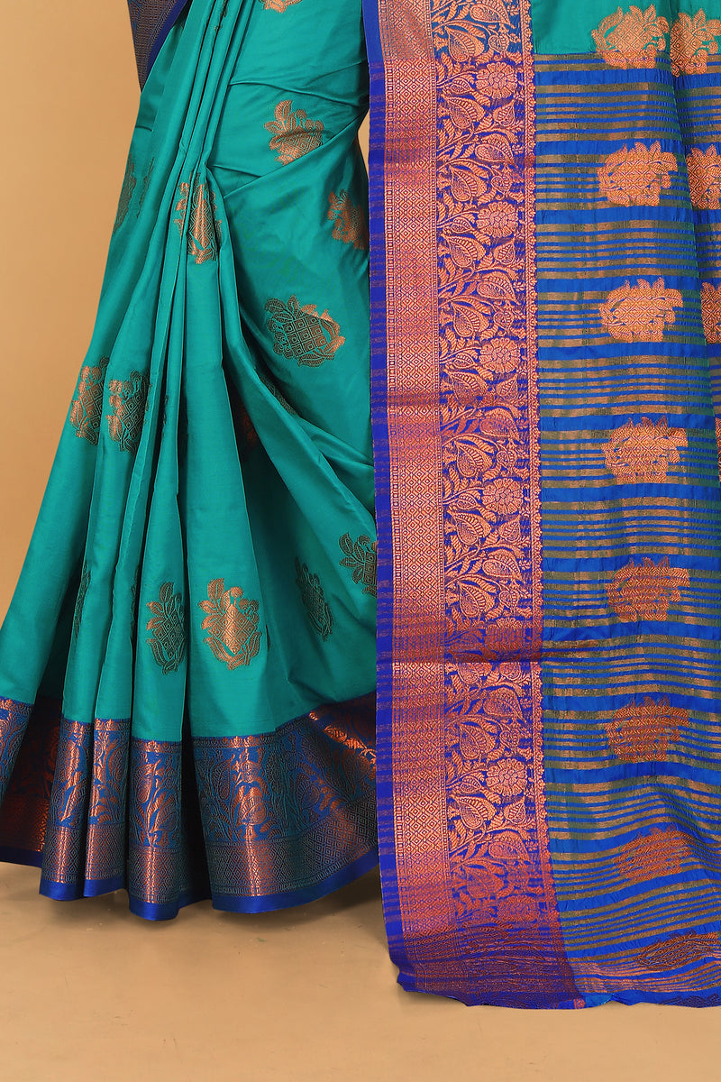 Lichi Copper Six Rama Banarasi Saree