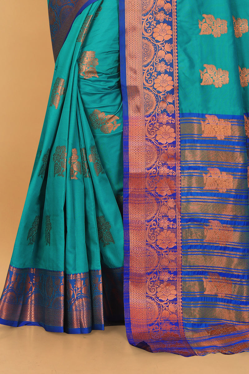 Lichi Copper Seven Rama Banarasi Saree