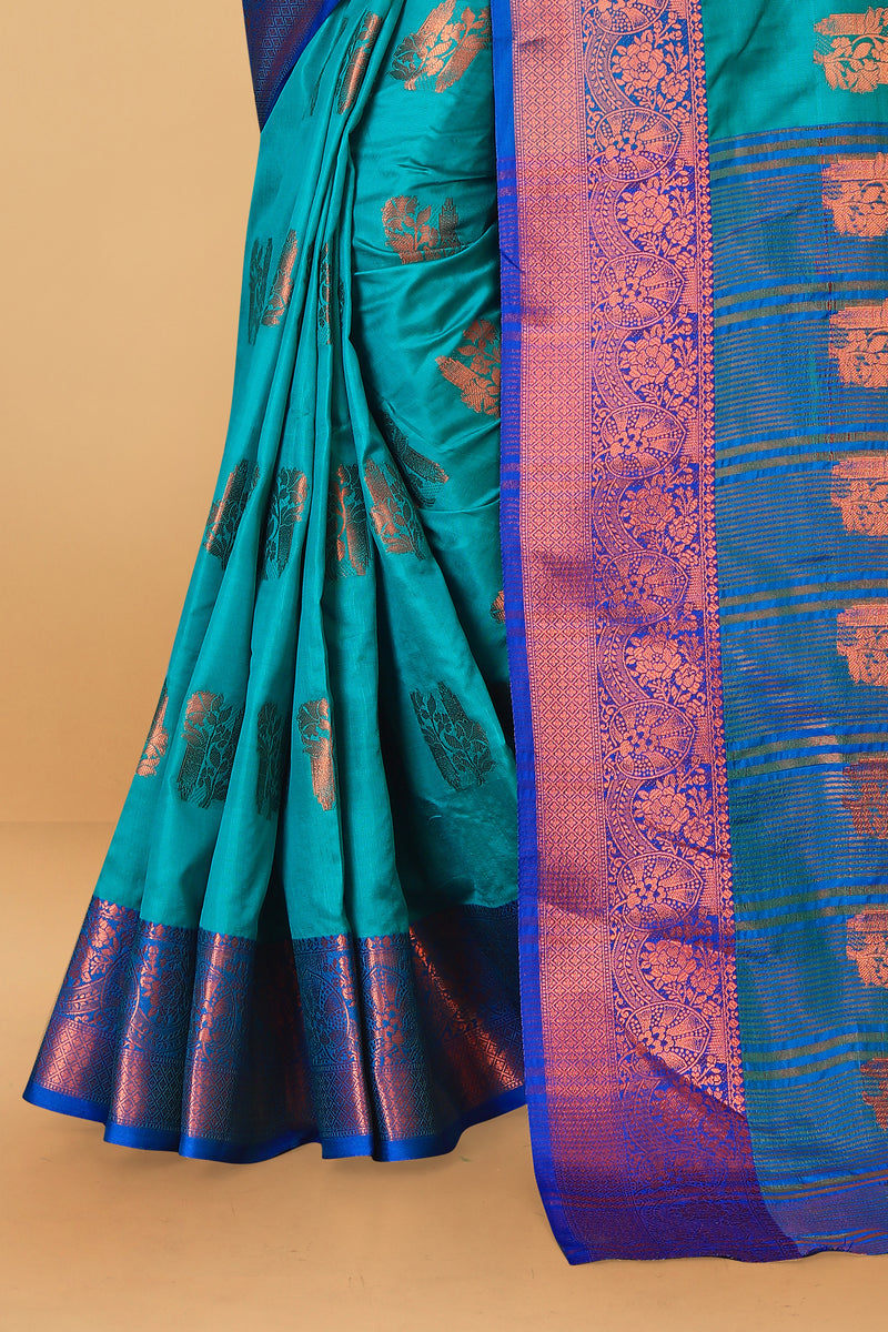 Lichi Copper Four Rama Banarasi Saree