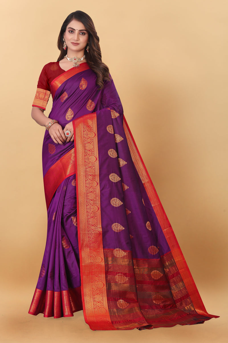 Lichi Copper Wine Banarasi Saree