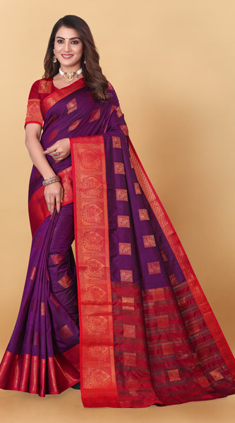 Lichi Copper Five Wine Banarasi Saree