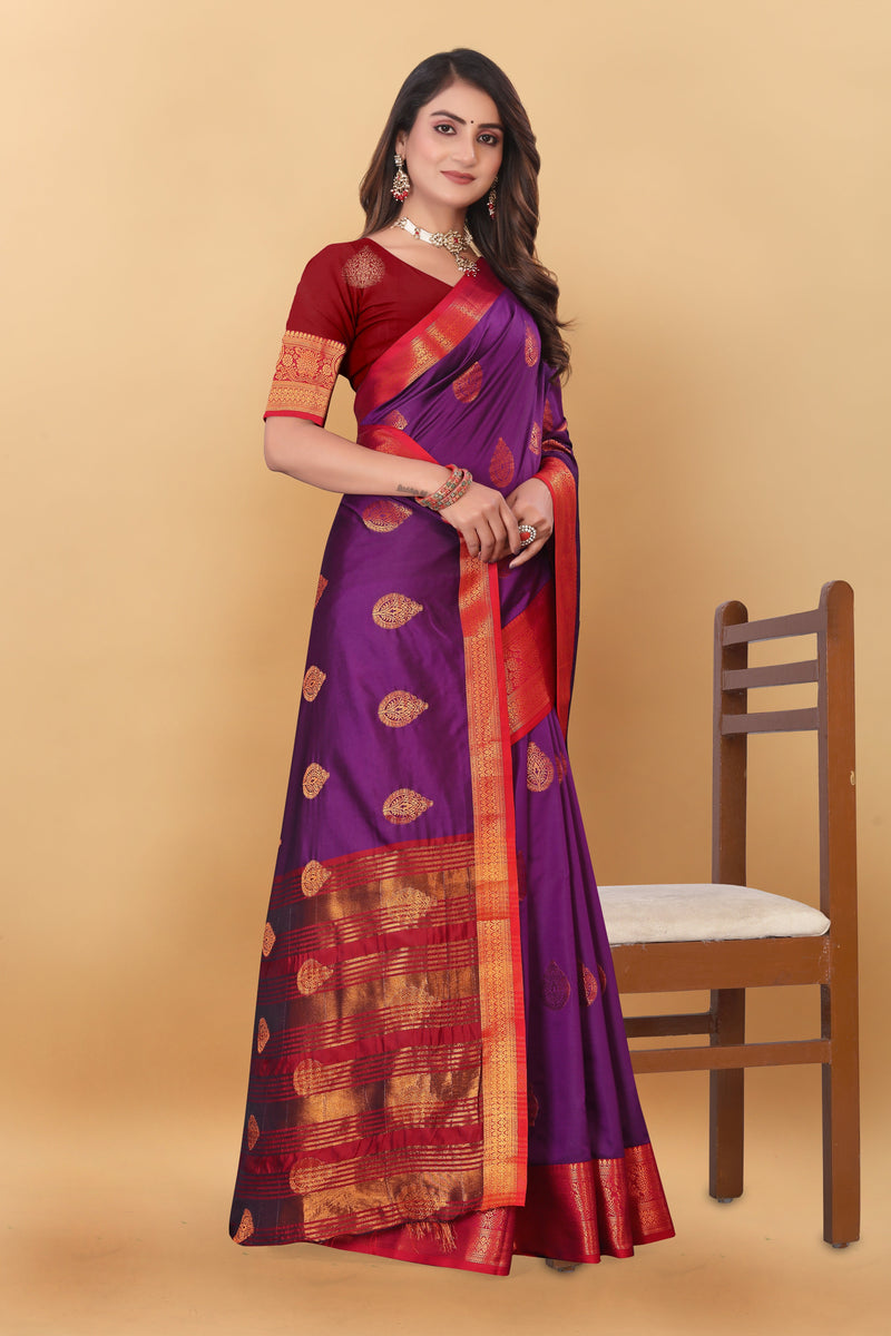 Lichi Copper Wine Banarasi Saree