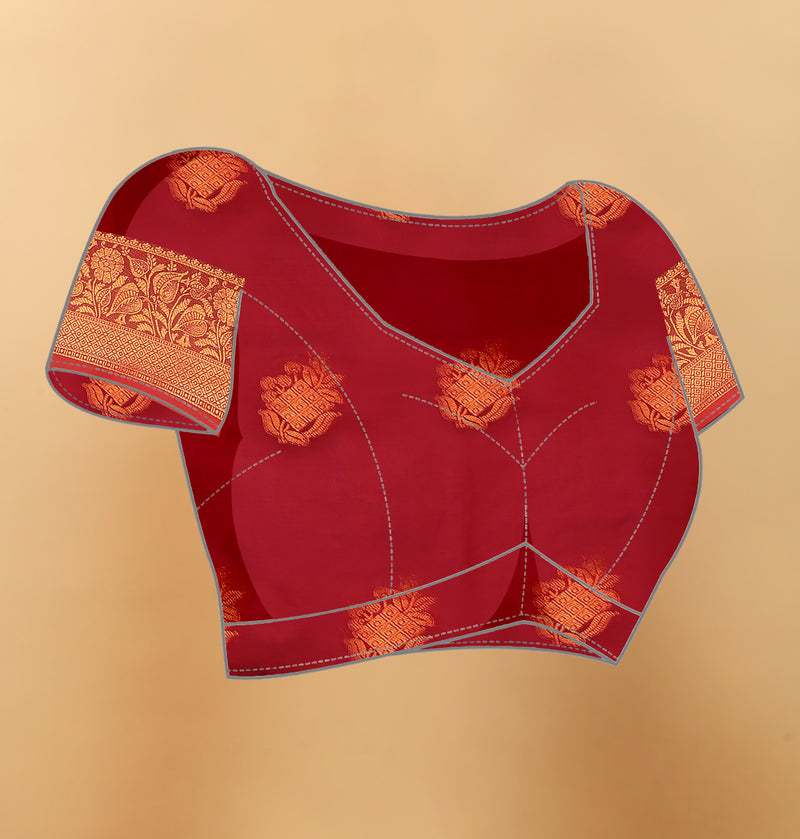 Lichi Copper Six Wine Banarasi Saree