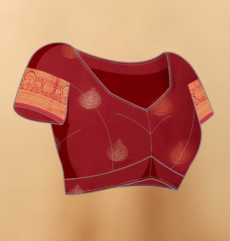 Lichi Copper Wine Banarasi Saree