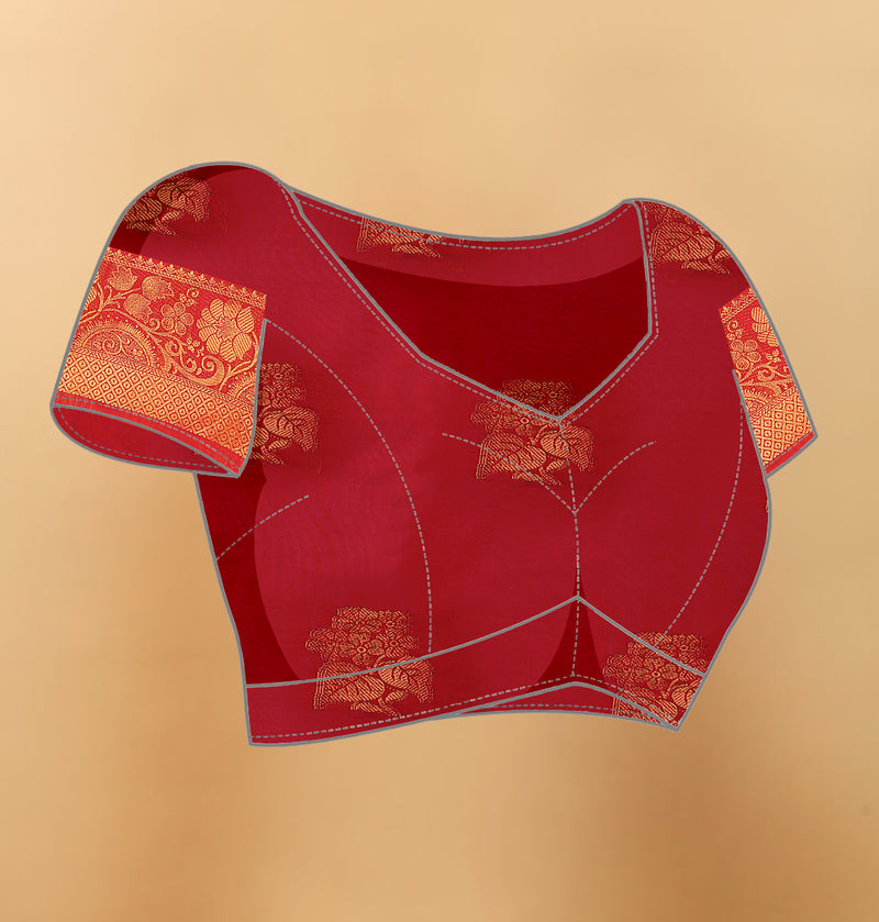 Lichi Copper Seven Wine Banarasi Saree