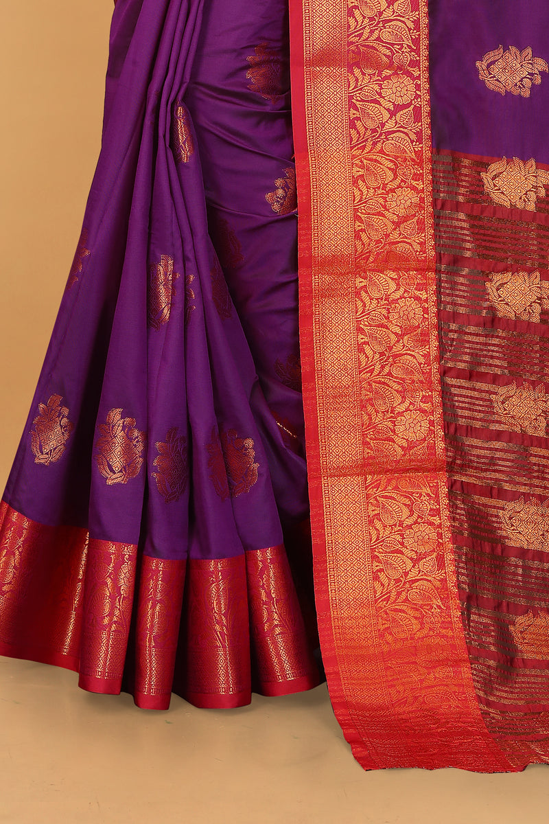 Lichi Copper Six Wine Banarasi Saree