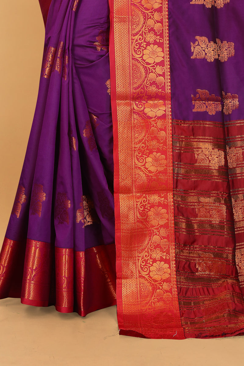 Lichi Copper Seven Wine Banarasi Saree