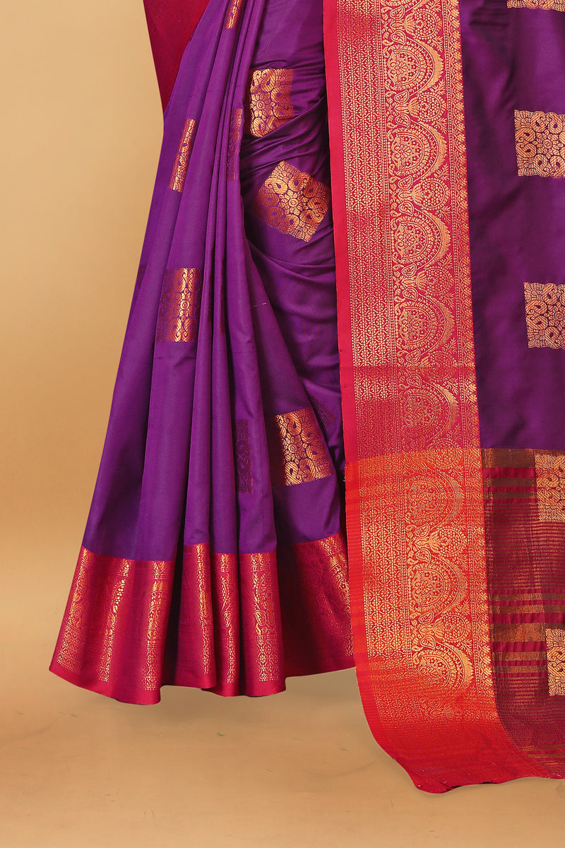 Lichi Copper Three Wine Banarasi Saree