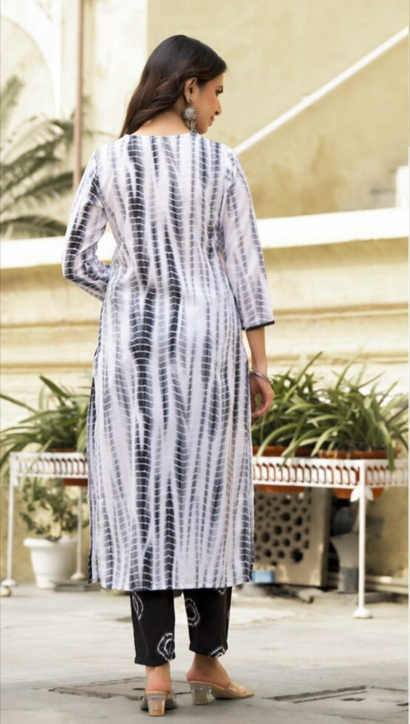 Cotton Black Kurta Set with Dupatta